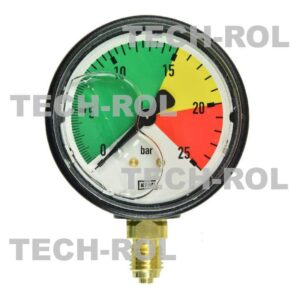 Manometr glicerynowy 0-25 bar fi-63 mm,mocowanie dolne gwint M12x1,5