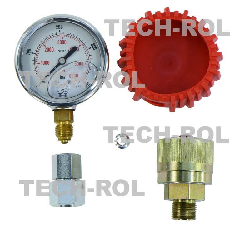 Manometr glicerynowy 0-400 bar fi-63 mm z wtyczką nakręcaną do pomiaru