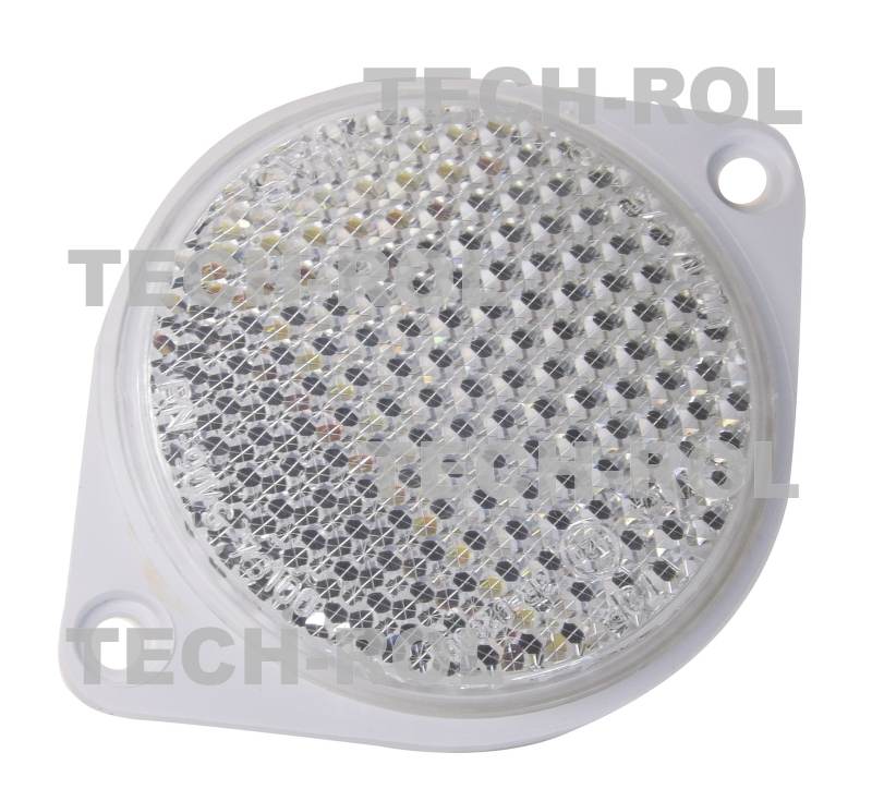 Odblask okrągły biały fi-75mm przykręcany 2 x M6 26 Waś