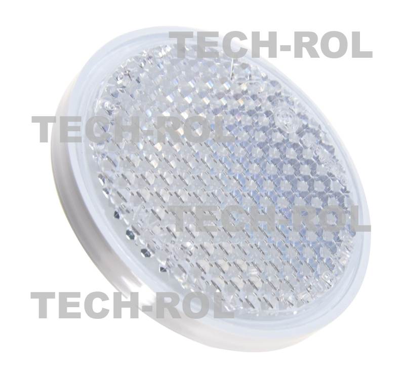 Odblask okrągły biały fi-75mm przykręcany śrubą 1 x M6 29 Waś