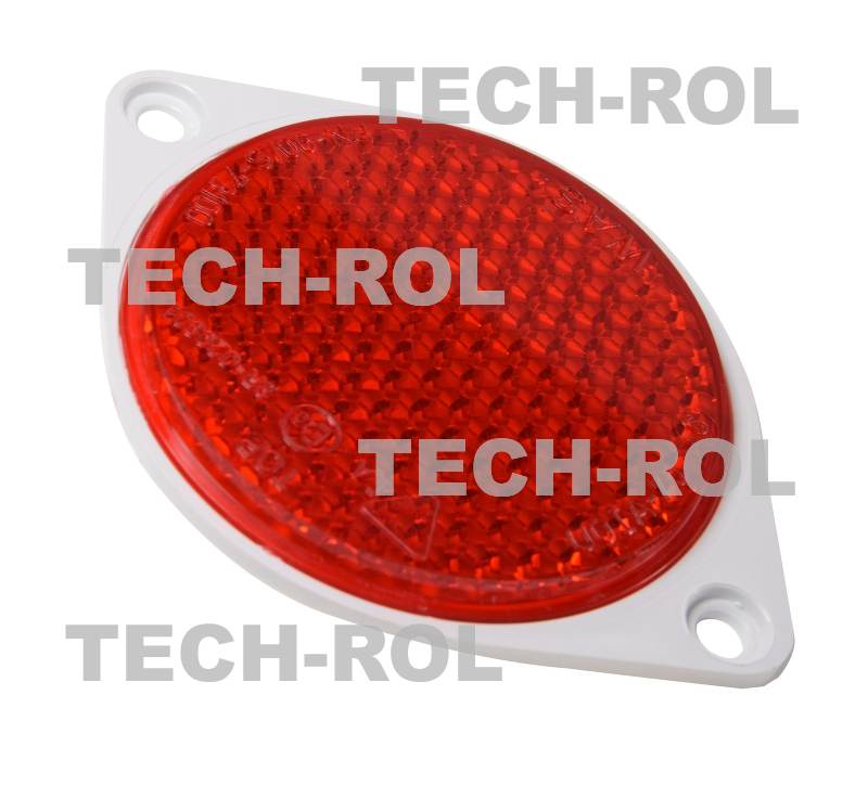 Odblask okrągły czerwony fi-75mm przykręcany 2 x M6 32 Waś