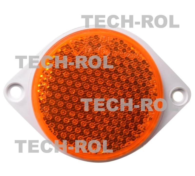 Odblask okrągły pomarańczowy fi-75mm przykręcany 2 x M6 24 Waś