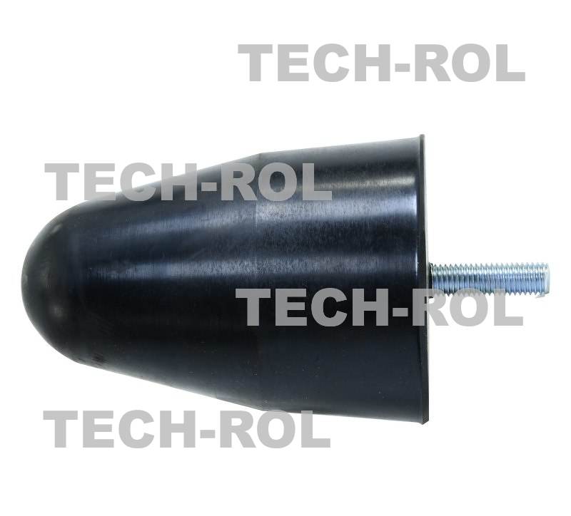 Odbój gumowy stożkowy ze śrubą M12 wysokość 140 mm średnica 100 mm