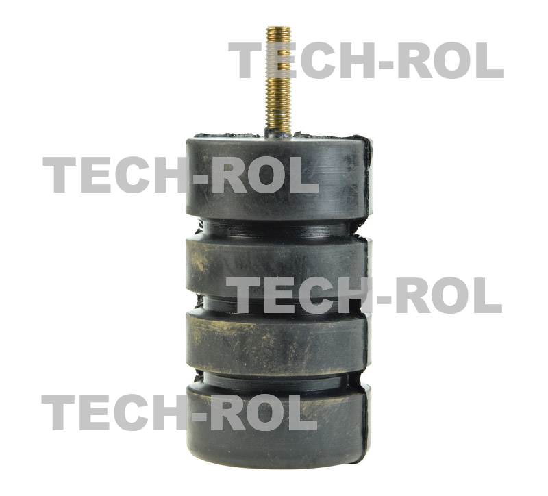 Odbój gumowy walcowy prosty ze śrubą M10 wysokość 114 mm średnica 67