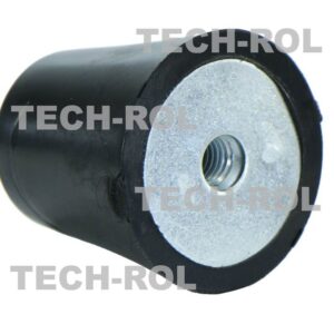 Odbój poliuretanowy stożkowy z gwintem wewnętrznym M10 wysokość 36 mm