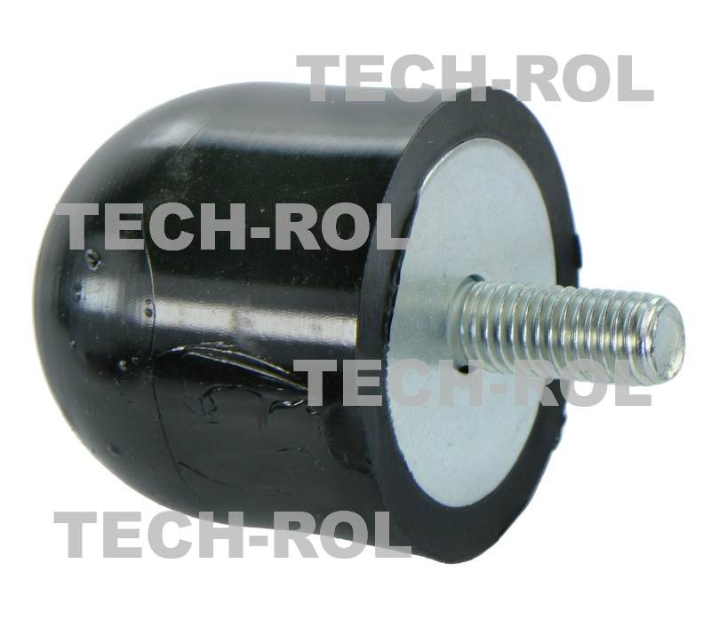 Odbój poliuretanowy zaokrąglony ze śrubą M10 wysokość 51 mm średnica