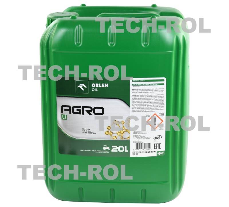 Olej przekładniowo-hydrauliczny Agro U 20 litrów 17kg API: GL-4 QFO802K20