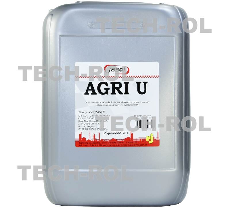 Olej przekładniowo-hydrauliczny AGRI U 20l sk. Jasol