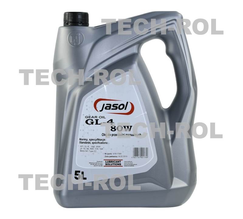 Olej przekładniowy Gear OIL GL-4 80W 5l sk. Jasol