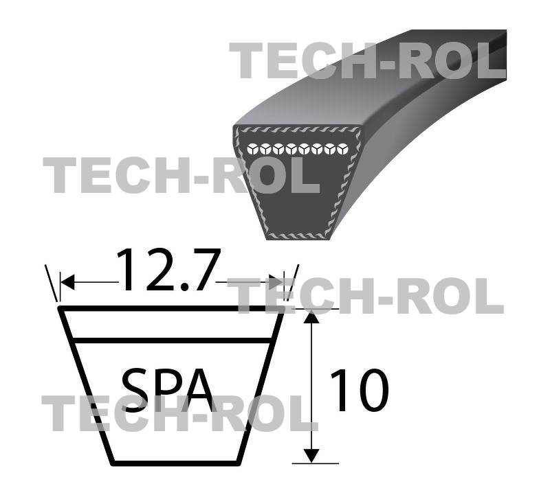 Pasek klinowy czerwony SPA-1257 super mocny KEVLAR pasuje do MF-3 SPA-1257