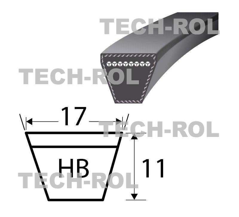 Pasek klinowy zielony HB-1180 HB-1180 Stomil Sanok ziel