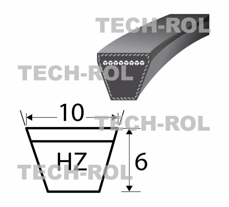 Pasek klinowy zielony HZ-1280 pasuje do T-25 HZ-1280 Stomil Sanok ziel