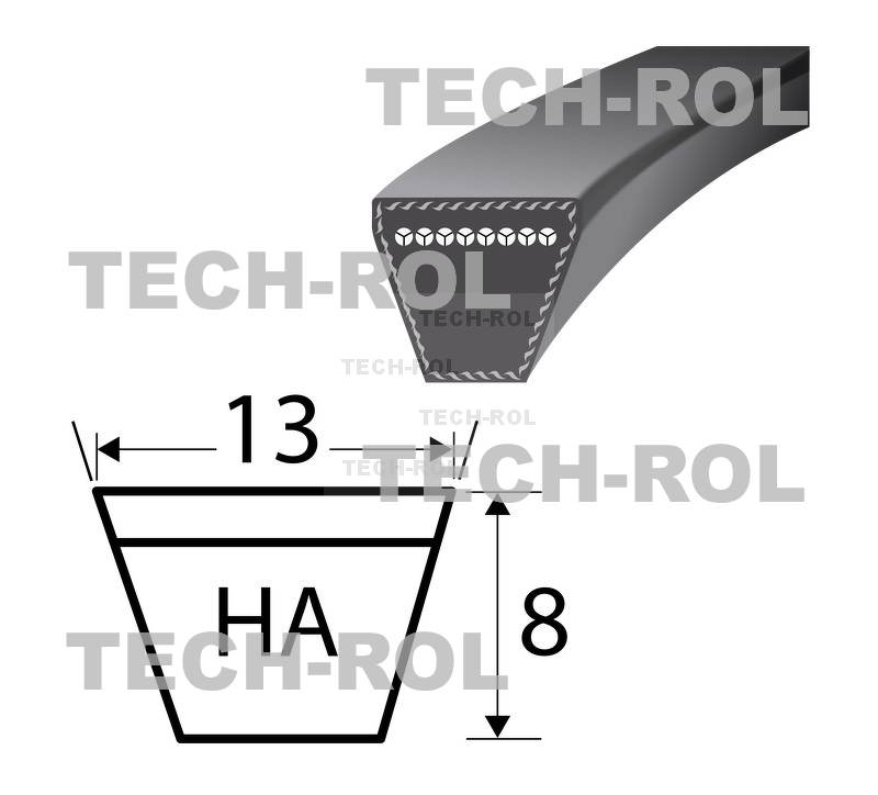 Pasek klinowy żółty HA-850 HA-850 Stomil Sanok z