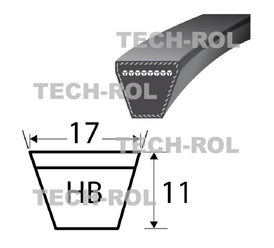 Pasek klinowy żółty HB-1600 HB-1600 Stomil Sanok ż