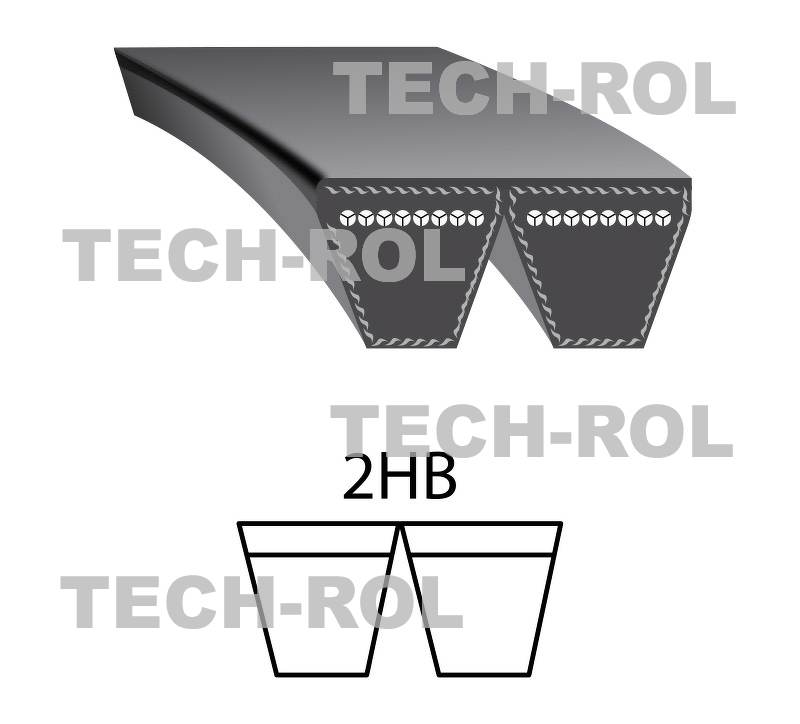 Pasek klinowy żółty podwójny 2HB-1670 Bizon 2HB-1670 Stomil Sanok z