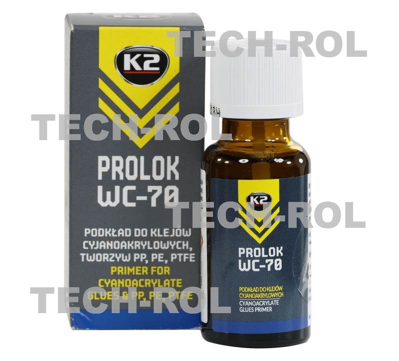 Podkład do klejów cyjanoakrylowych PP PE PTFE elastomerów PROLOK WC-70