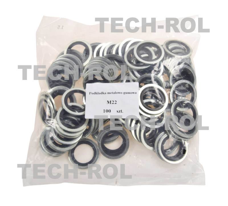 Podkładka metalowo-gumowa M22 opakowanie 100 szt. PMGM22 Produkt 100szt