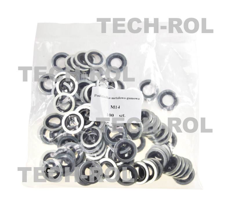 Podkładka metalowo-gumowa M14 opakowanie 100 szt. PMGM14 Produkt krajowy