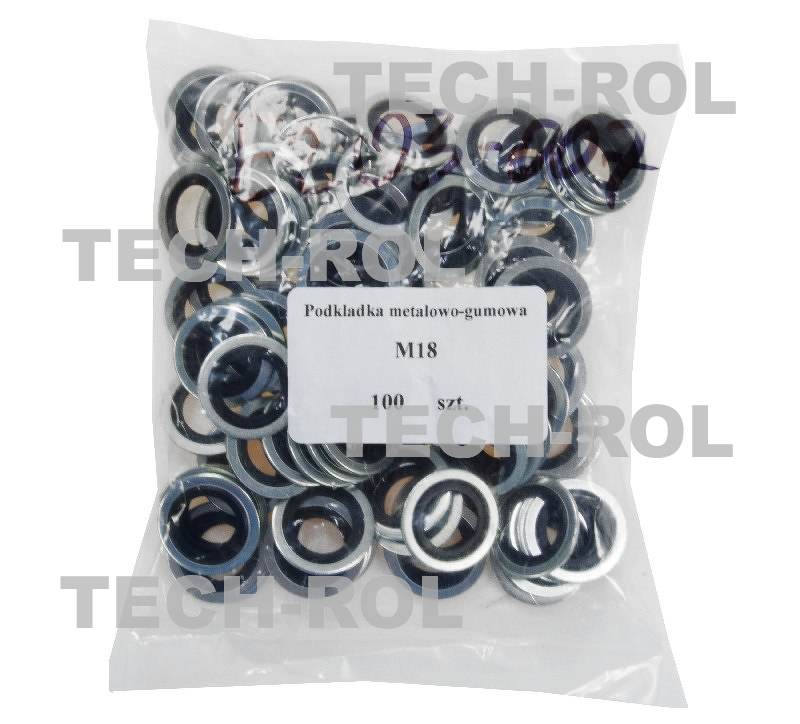 Podkładka metalowo-gumowa M18 opakowanie 100 szt. PMGM18 Produkt krajowy