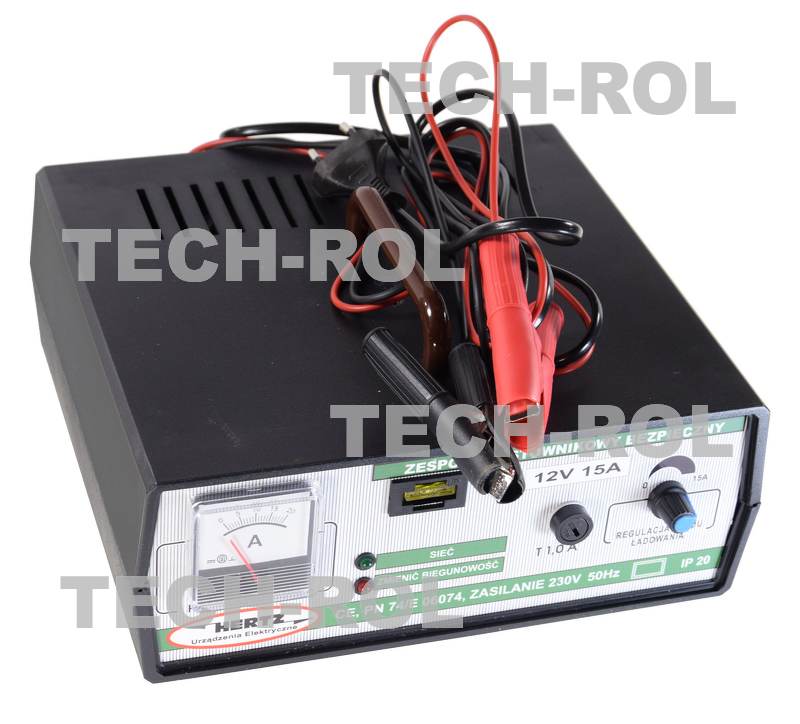 Prostownik 12V 15A do ładowania akumulatorów o napięciu 12V i