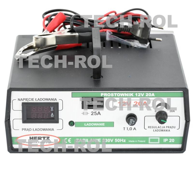 Prostownik 12V 20A wyświetlacz cyfrowy do ładowania akumulatorów o