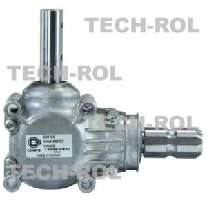 Przekładnia kątowa 1:1 rozstaw śrub 8 cm aluminiowa krótki wałek