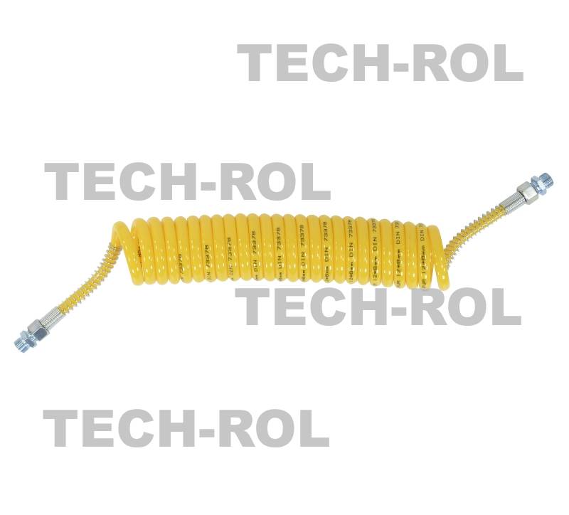 Przewód spiralny pneumatyczny z końcówkami do złącz pneumatycznych