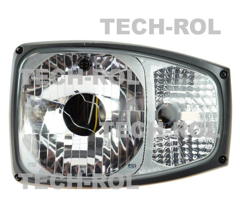 Reflektor przedni prawy plastikowy H4 12V / 24V światła mijania drogowe