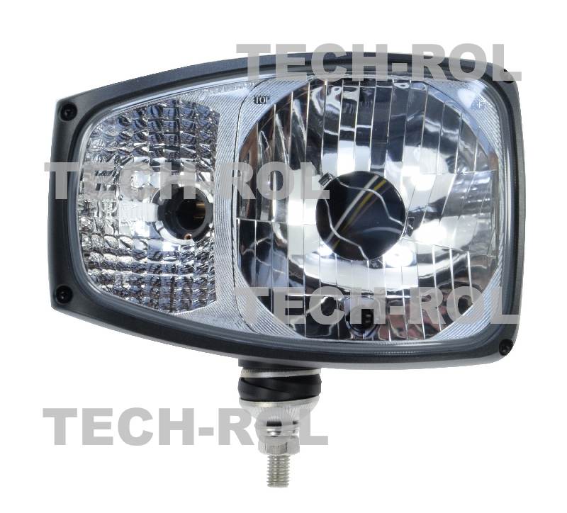 Reflektor przedni prawy plastikowy H4 12V / 24V światła mijania drogowe