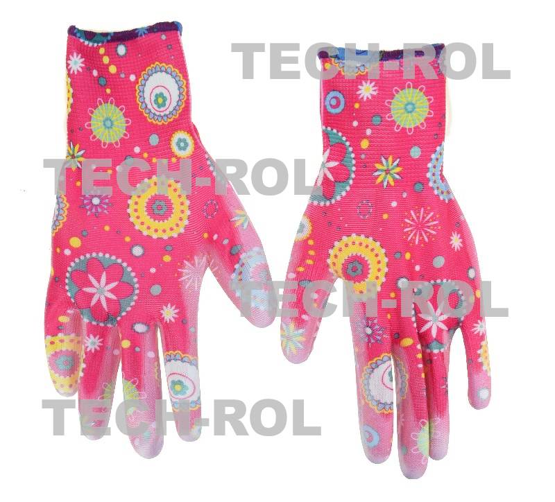 Rękawice ogrodowe różowe damskie rozmiar M L230308K Lahtipro 12szt