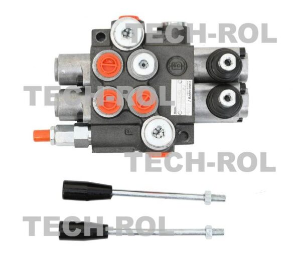 Rozdzielacz hydrauliczny 2-sekcyjny 40L 1 sekcja nurnikowa
