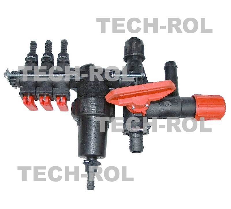 Rozdzielacz zawór sterujący 3-sekcyjny typ-S niski kielich Opryskiwacz