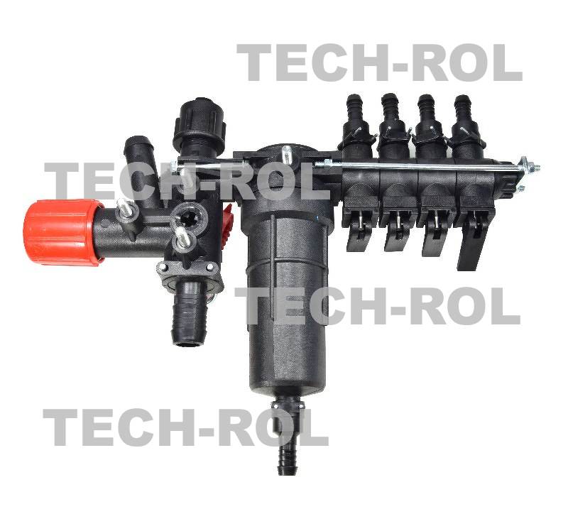 Rozdzielacz zawór sterujący 4-sekcyjny typ-L wysoki kielich Opryskiwacz