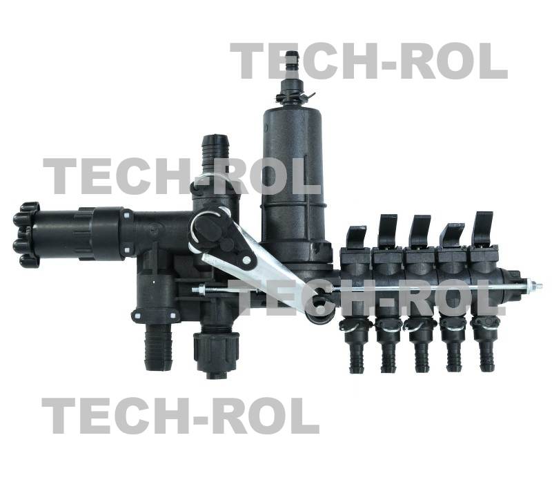 Rozdzielacz zawór sterujący 5-sekcyjny typ Pilmet metalowa rączka wysoki