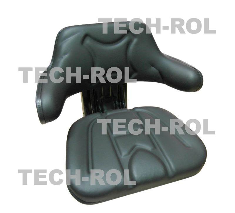 Siedzenie amortyzowane dwuczęściowe czarne do ciągników rolniczych