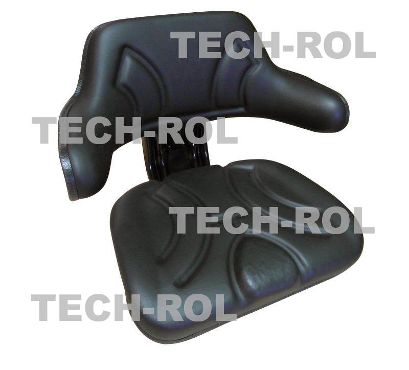 Siedzenie nieamortyzowane dwuczęściowe czarne do wózków widłowych