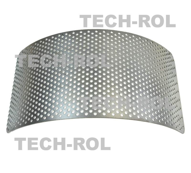 Sito oczkowe fi-3,5 mm 300x135x1,8 mm pasuje do: Rozdrabniacz bijakowy BĄK