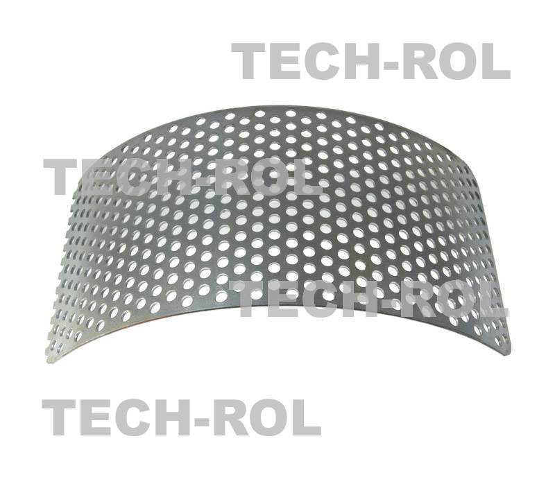 Sito oczkowe fi-6,0 mm 300x135x1,8 mm pasuje do: Rozdrabniacz bijakowy BĄK