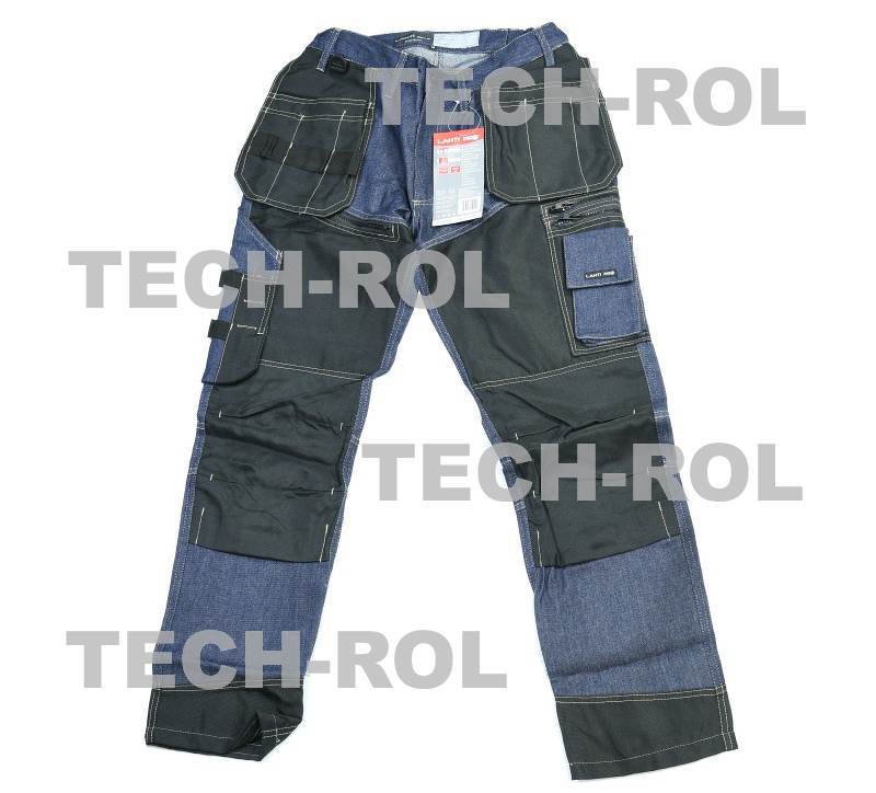 Spodnie robocze jeansowe niebieskie ze wzmocnieniem LahtiPro do pasa