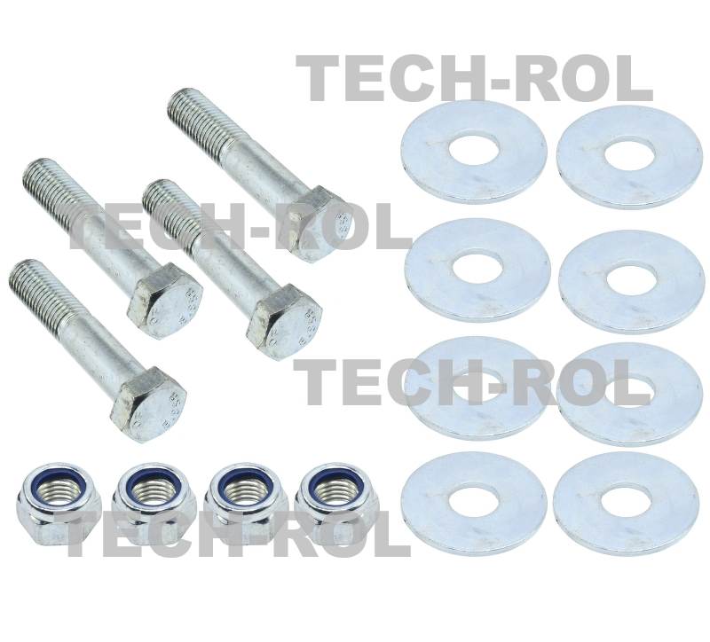 Śruba kompletna noża M16x80 - 4 sztuki 4 śruby + 8 podkładek + 4