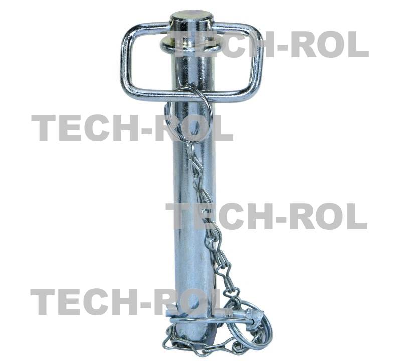 Sworzeń łącznika górnego fi-25 mm długość 165 mm z łańcuszkiem i