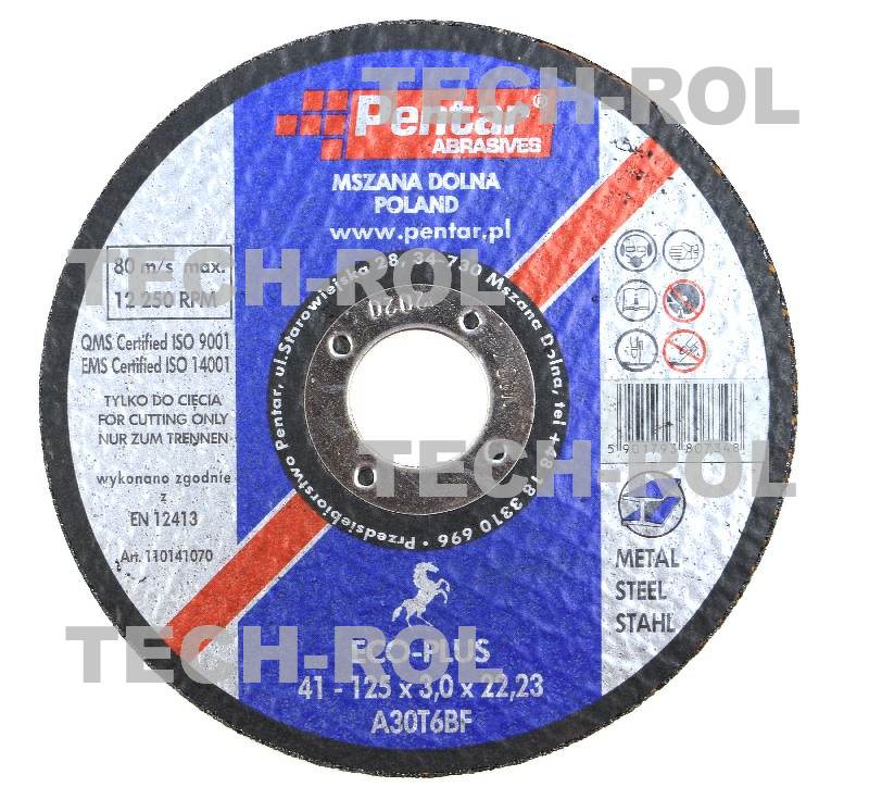 Tarcza do cięcia metalu 125x3x22,2 EP41/12/3/0 Pentar