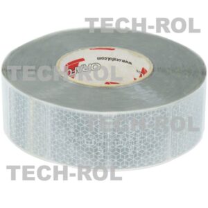 Taśma odblaskowa biała w segmentach szerokość 5 cm 1 metr 50szt