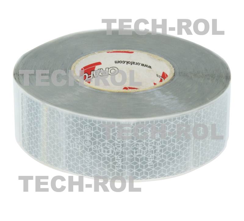 Taśma odblaskowa biała w segmentach szerokość 5 cm 1 metr 50szt