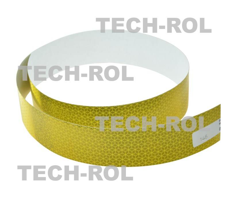 Taśma odblaskowa żółta szerokość 5 cm 1 metr bieżący. TWY039 50szt