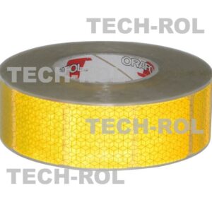 Taśma odblaskowa żółta w segmentach szerokość 5 cm 1 metr 50szt