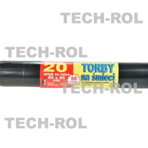 Worki na śmieci czarne mocne 60 litrów opakowanie 20 sztuk Produkt