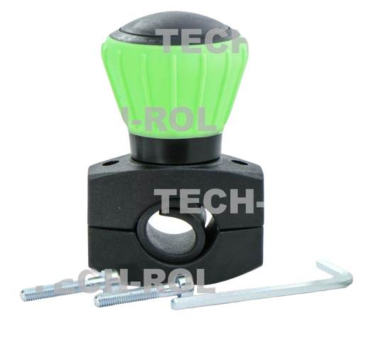 Gałka na kierownicę uniwersalna zielona montaż 2 - śruby GNT2Z Solus