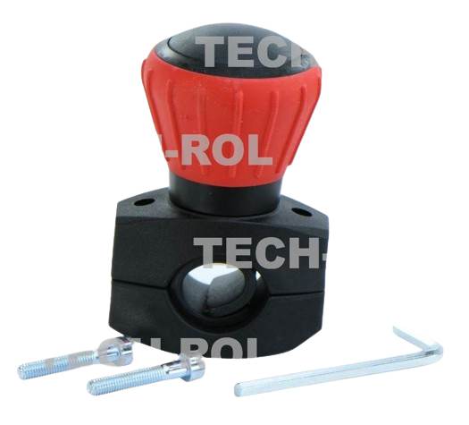 Gałka na kierownicę uniwersalna czerwona montaż 2 - śruby GNT4C Solus