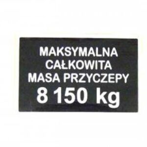 Naklejka Maksymalna Masa 8150kg